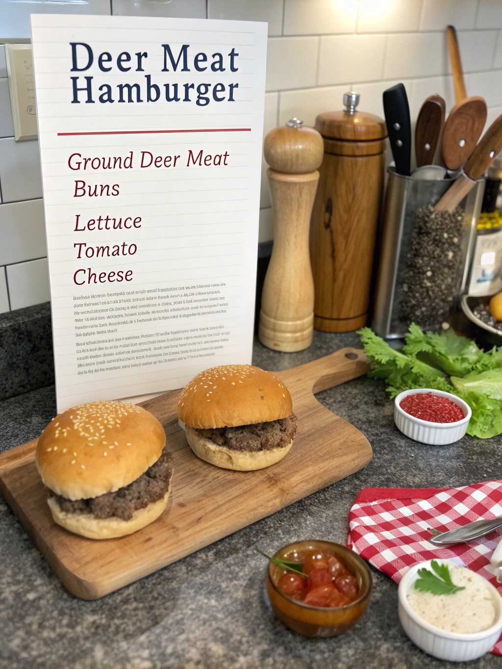 Deer Meat Hamburger Ingredients